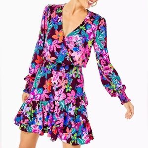 Christina Stretch Dress in Cherry Ganache Bohemian Garden - Size 12